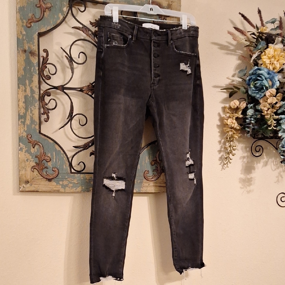 KanCan Black Distressed Skinny Jeans. Excellent Condition NWOT Size 12 - Picture 6 of 13